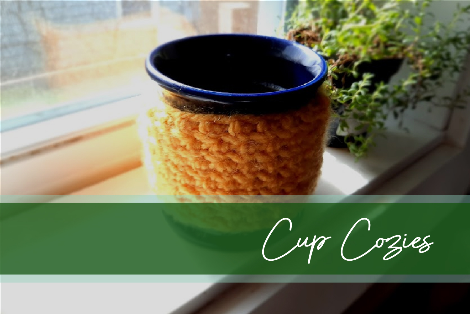 Coffee Cup Cozy with Handle Template set with pattern